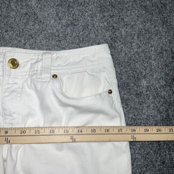 Michael Kors Jeans Womens Size 6 White  Capri Roll Cuff Preppy Coastal - Picture 5 of 9